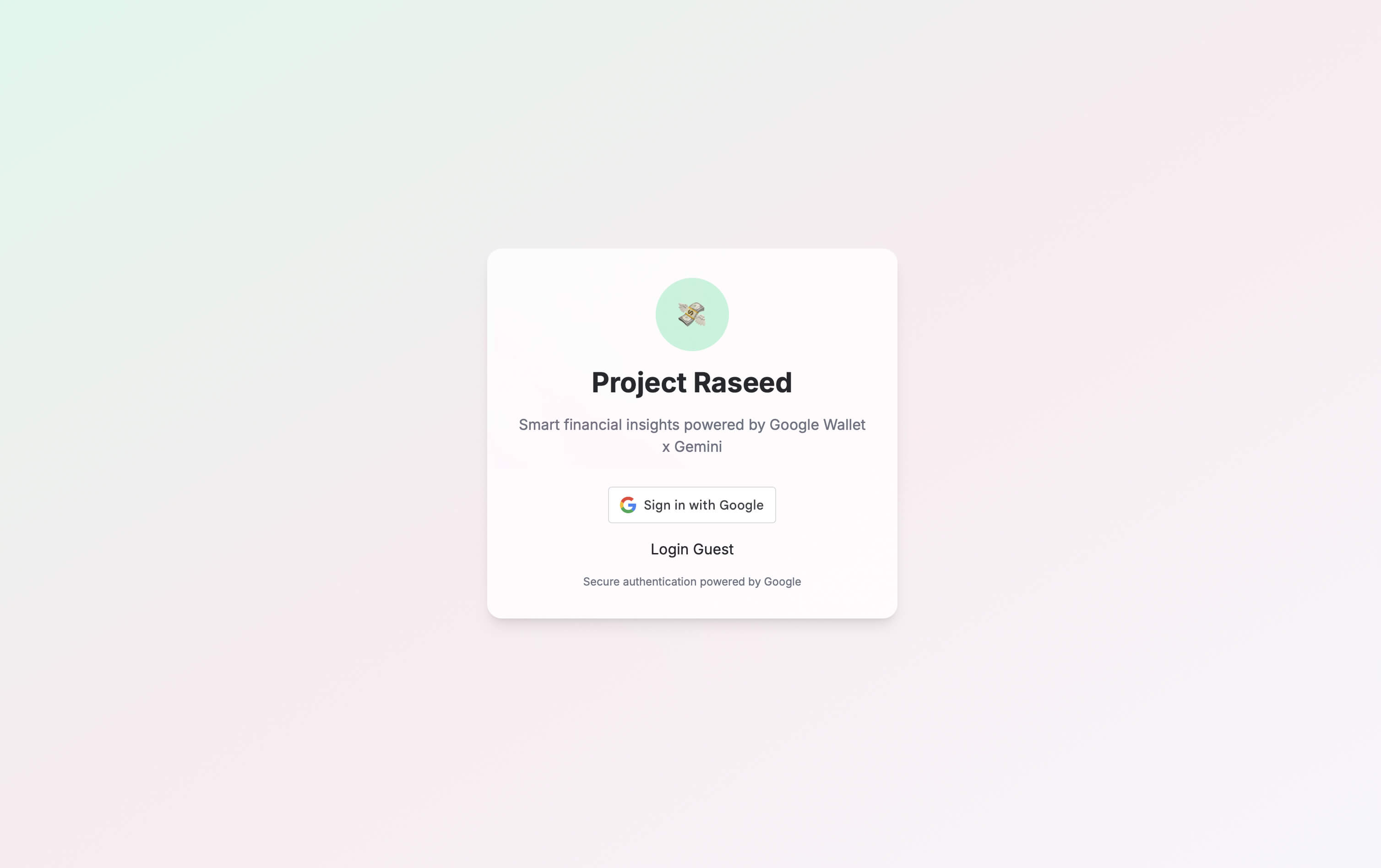 Screenshot of Project Raseed AI assistant interface